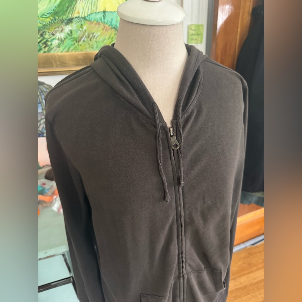 Make + Model Chocolate Brown Distressed Cotton Ho… - image 2